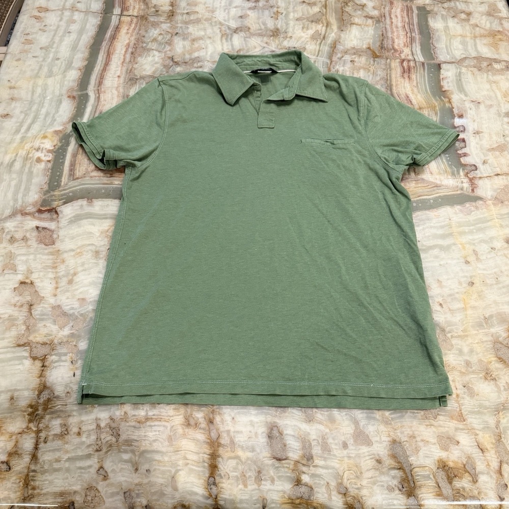 Banana Republic Pima‎ Cotton Polo Shirt Green Short Sleeve Men's Size L